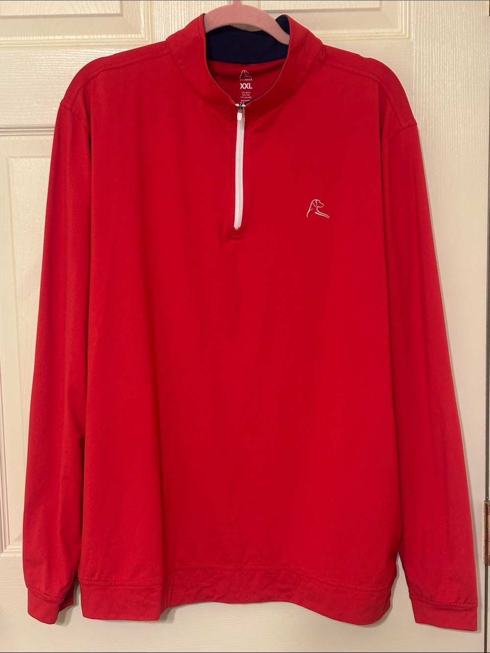 Rhoback Red Quarter-Zip Pullover with Navy Trim XXL